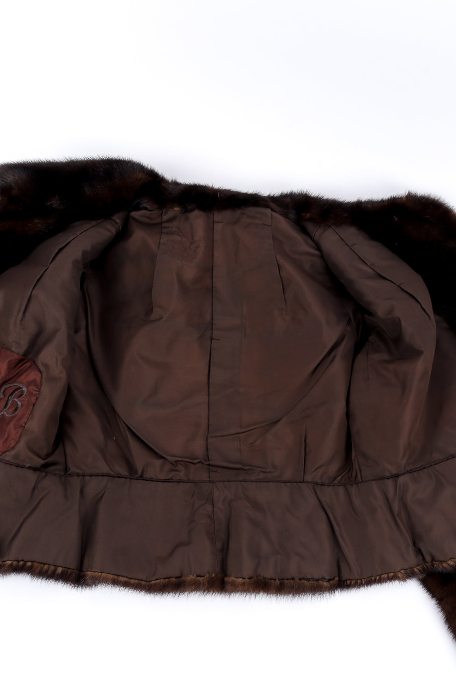 Vintage Cropped Fur Jacket view of lining @recessla