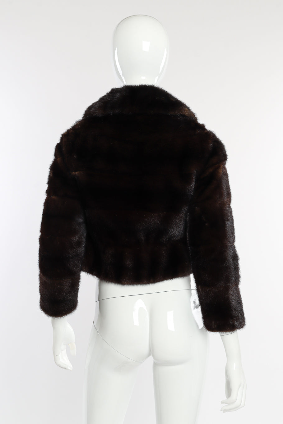 Vintage Cropped Fur Jacket back on mannequin @recessla