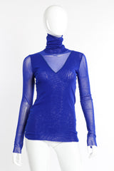 Fuzzi Mesh Turtleneck front view on mannequin @recessla