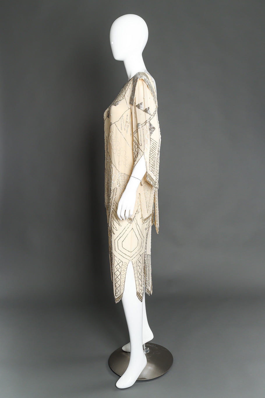 Embellished silk dress by Fabrice on mannequin side full @recessla