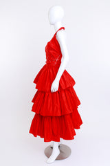 Vintage Fabrice Splatter Tiered Party Gown side on mannequin @recess la