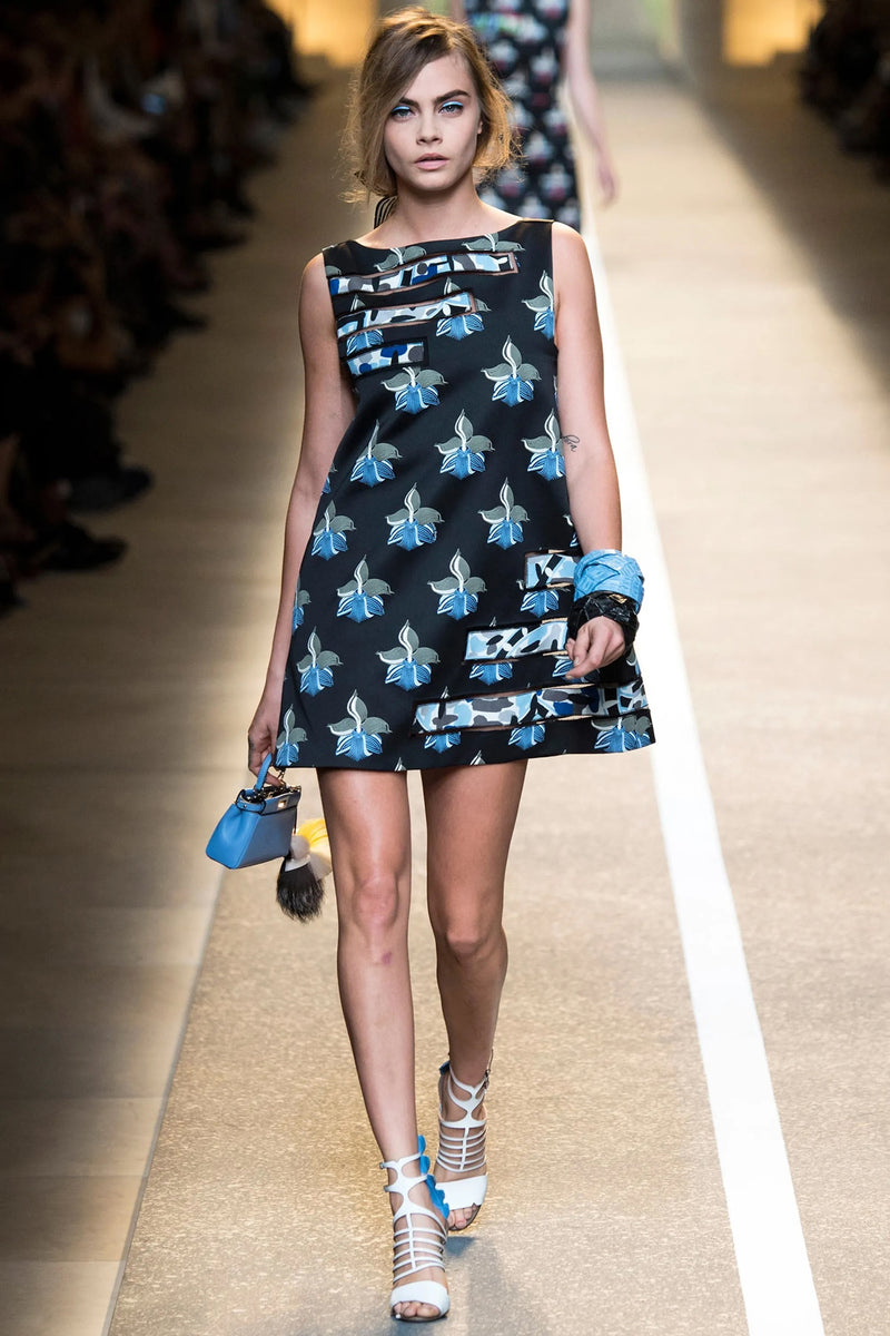 Fendi 2015 S/S Structured Cutout Floral Mini Dress – Recess