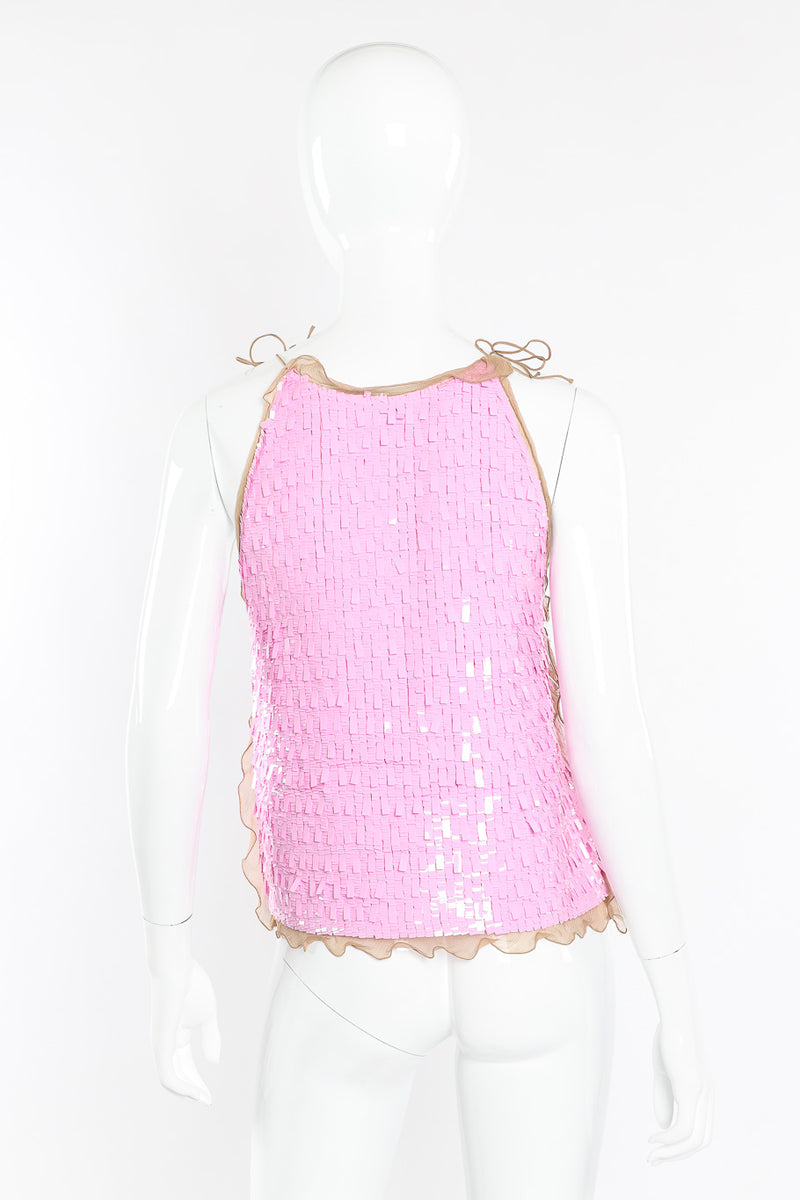 Chiffon sequin tank by Fendi on mannequin back @recessla