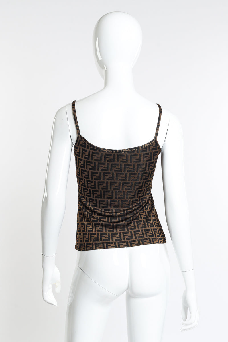 Vintage Fendi Zucca Cardigan and Tank Set tank back on mannequin @recess la