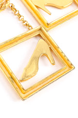 Vintage Salvatore Ferragamo Framed Heel Earrings backside closeup @Recessla