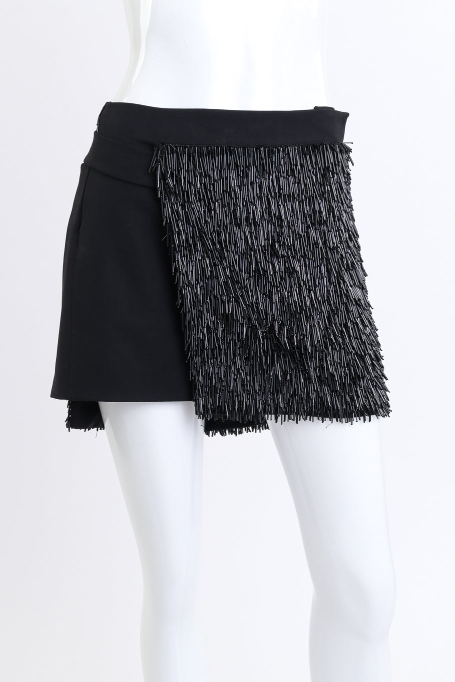 Asymmetrical Beaded Mini Skirt by Salvatore Ferragamo on mannequin close @ Recess LA