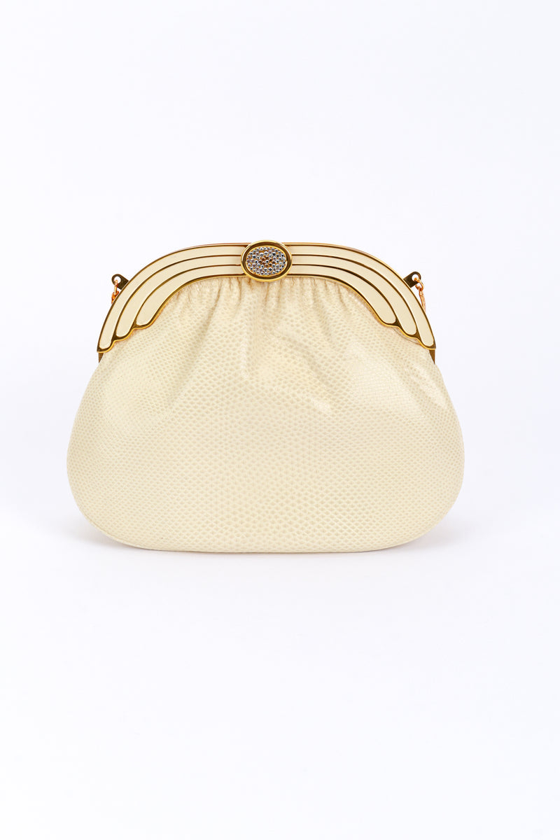 Vintage Finesse La Mode Lizard Deco Clutch Bag front @recess la