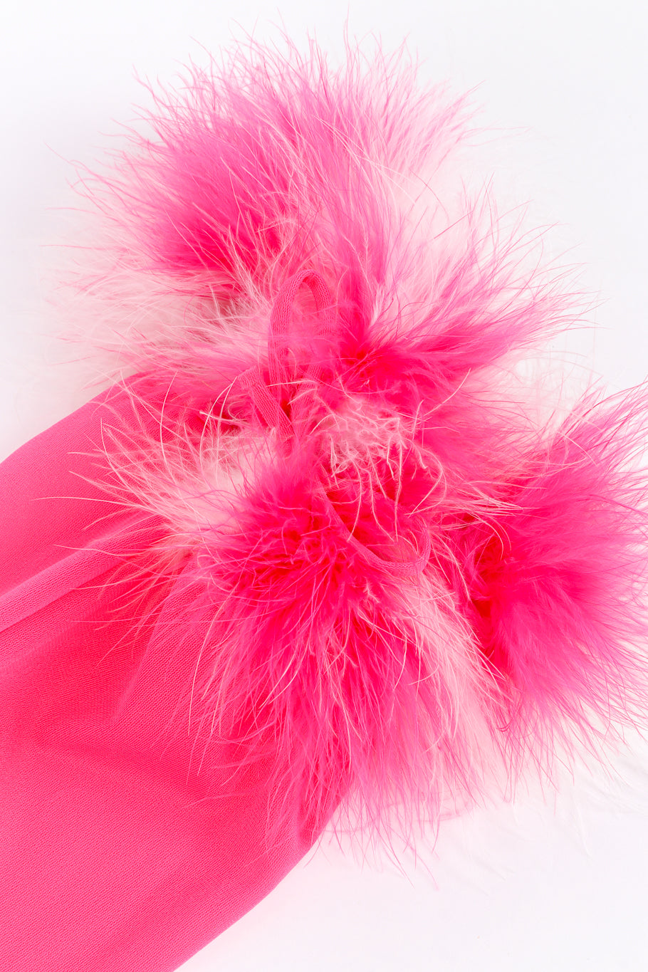 Vintage Flair Marabou Trim Top & Dress Set fur cuff closeup @recess la