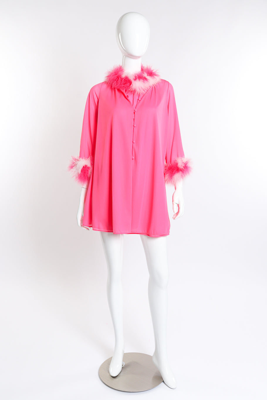 Vintage Flair Marabou Trim Top & Dress Set front on mannequin @recess la