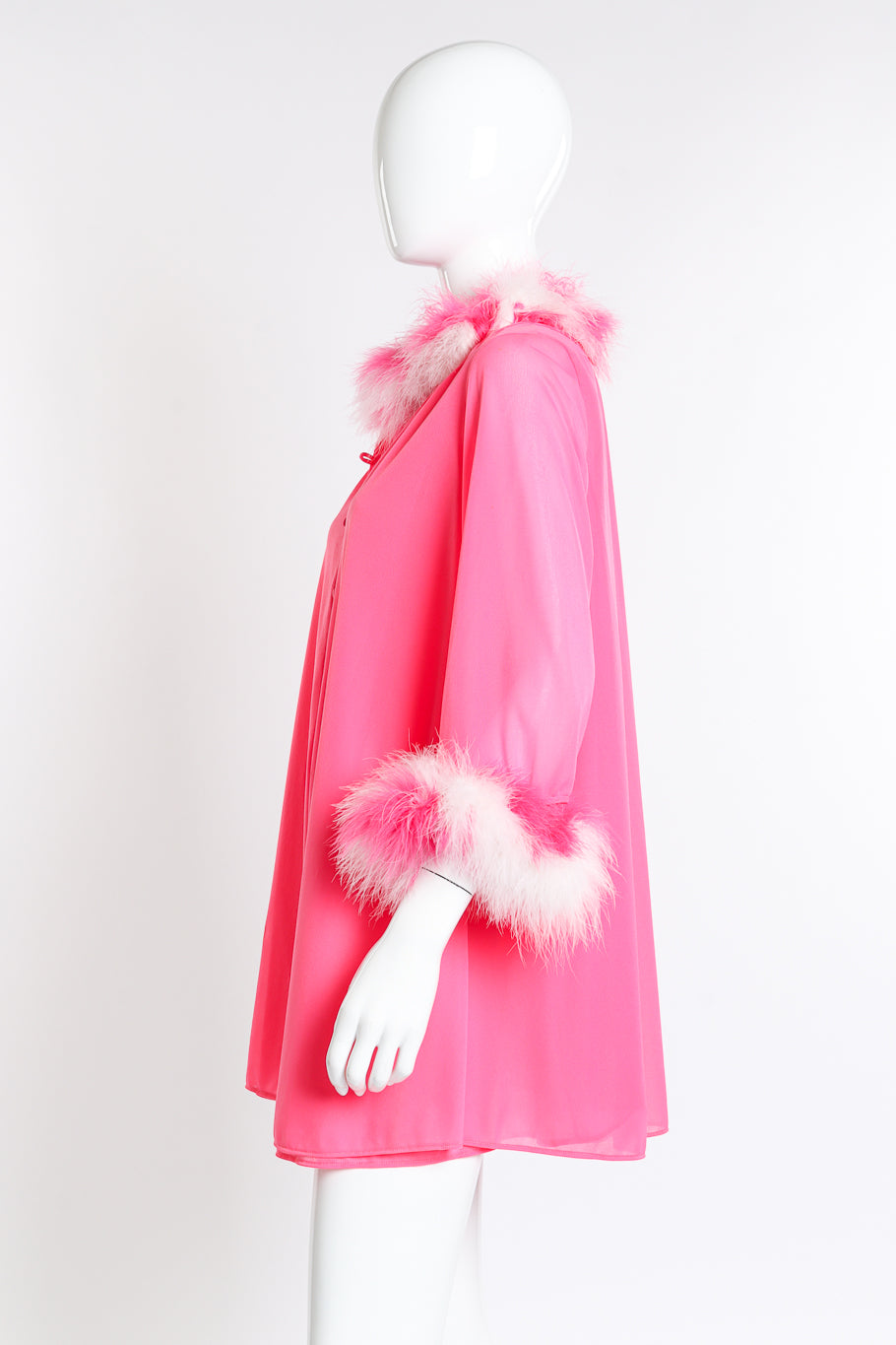 Vintage Flair Marabou Trim Top & Dress Set side on mannequin closeup @recess la