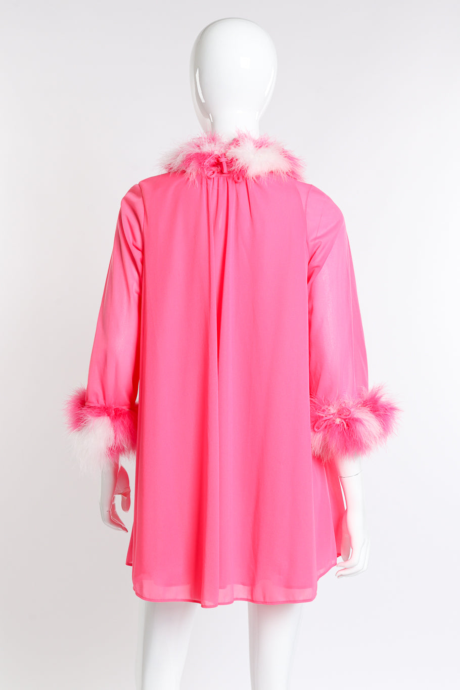 Vintage Flair Marabou Trim Top & Dress Set back on mannequin closeup @recess la