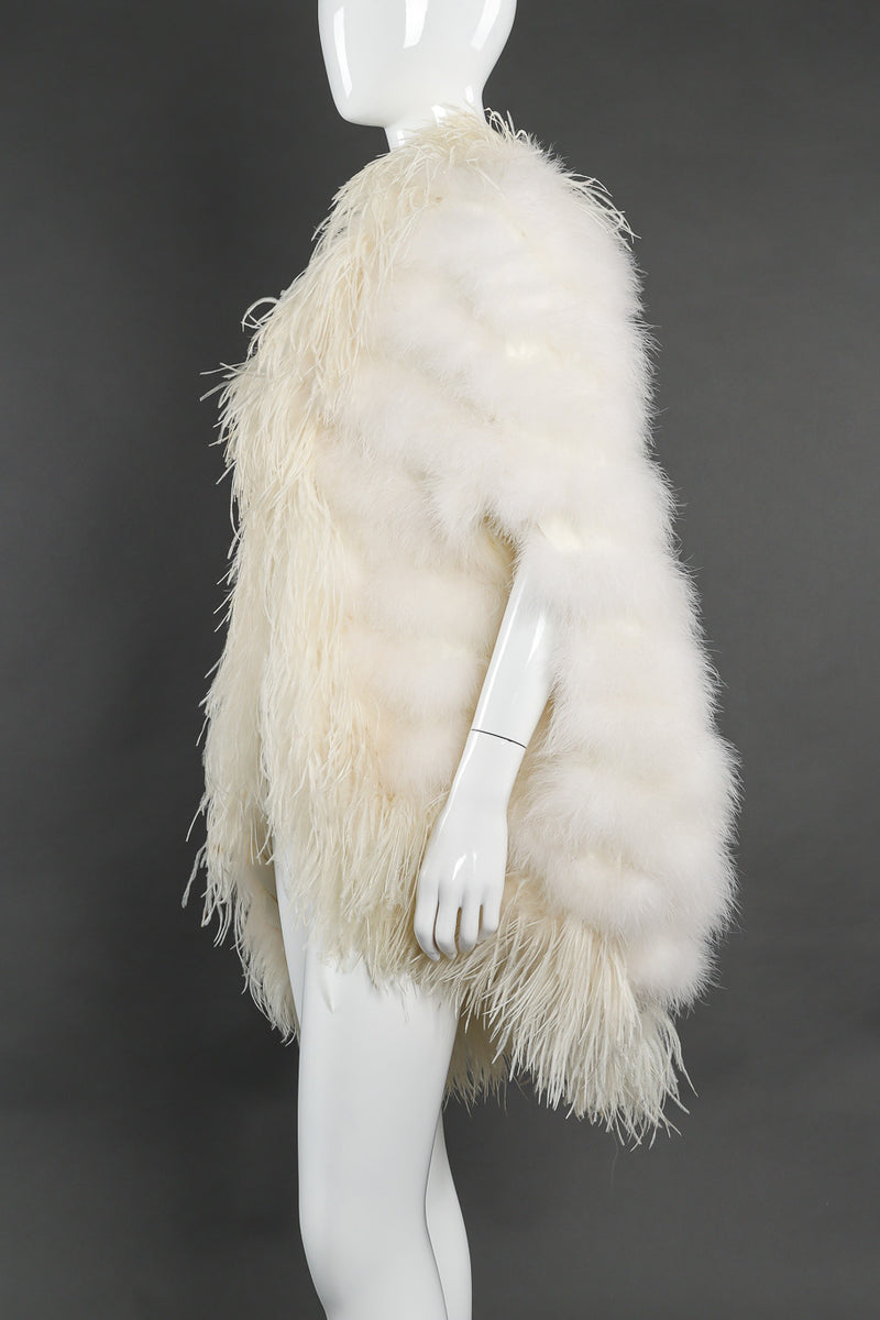 Vintage Ostrich Feather Cape side view on mannequin @Recessla