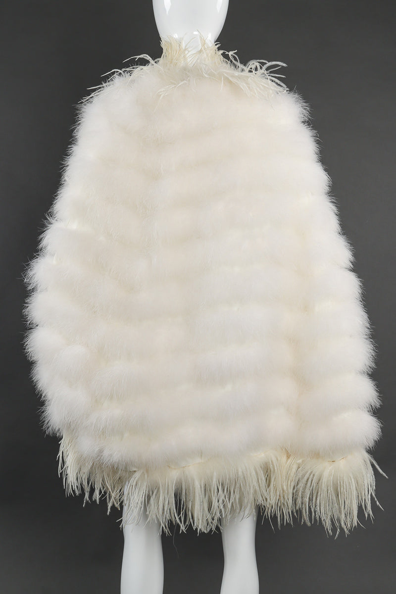 Vintage Ostrich Feather Cape back view on mannequin @Recessla