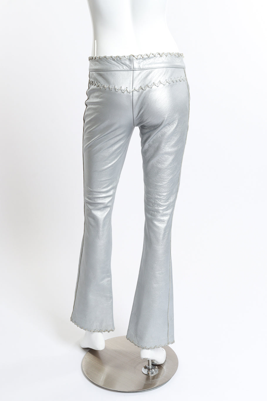 Silver Leather Pants by Frankie B back mannequin @RECESS LA