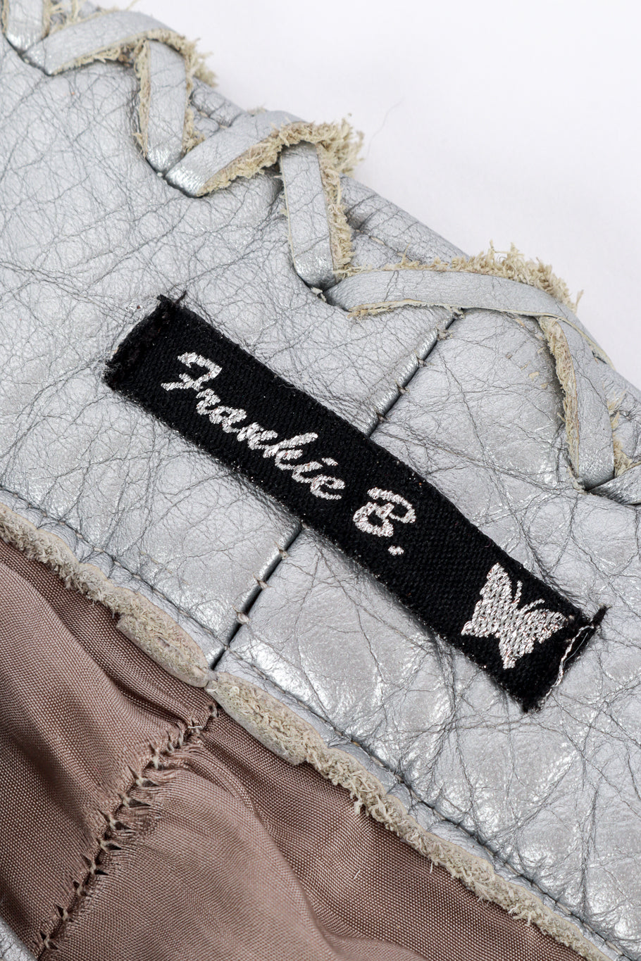 Silver Leather Pants by Frankie B label detail @RECESS LA
