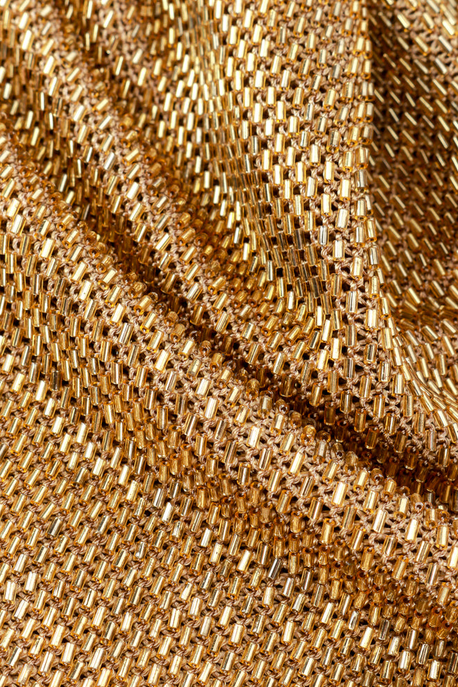 Fred Hayman Liquid Gold Beaded Cocktail Dress II beading @RECESS LA