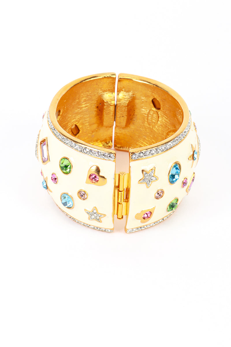 Vintage Kenneth Jay Lane Celestial Enamel Gem Bracelet hinge @recess la