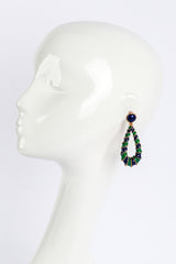 Vintage Oscar de la Renta Carnival Enamel Teardrop Hoop Earrings on mannequin @recess la