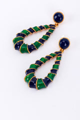 Vintage Oscar de la Renta Carnival Enamel Teardrop Hoop Earrings detail @recess la