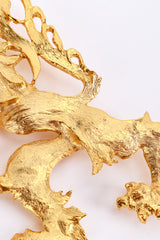 Vintage Kenneth Jay Lane Golden Griffin Brooch patina on front @recess la