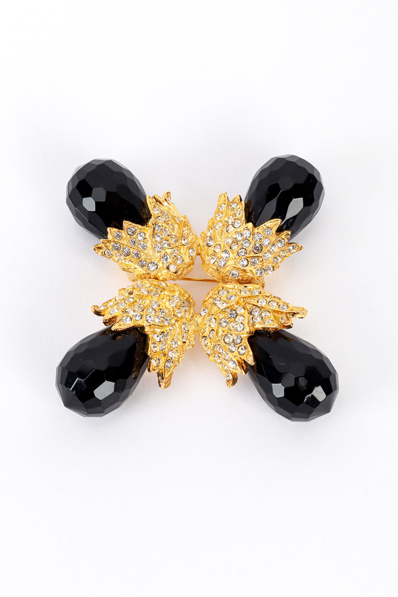 Vintage Kenneth Jay Lane Black Golden Acorn Burst Brooch @RECESS LA