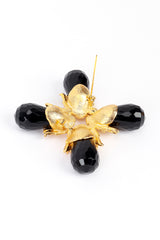 Vintage Kenneth Jay Lane Black Golden Acorn Burst Brooch clip @RECESS LA