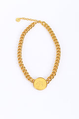 Vintage Kenneth Jay Lane Roman Legionnaire Medallion Collar Necklace front @recess la