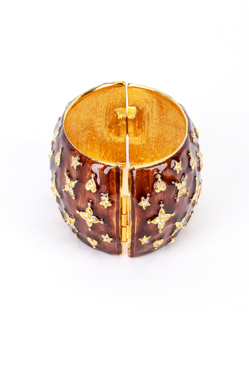 Vintage Kenneth Jay Lane Twinkling Star Bronze Enamel Bangle back @RECESS LA