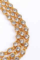 Vintage Kenneth Jay Lane 3-Strand Gold Crystal Chiclet Collar Necklace detail @recess la