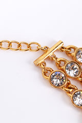 Vintage Kenneth Jay Lane 3-Strand Gold Crystal Chiclet Collar Necklace connector wear @recess la