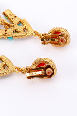 Vintage Kenneth Jay Lane Crystal & Candy Cabochon Chandelier Earrings signature @recess la