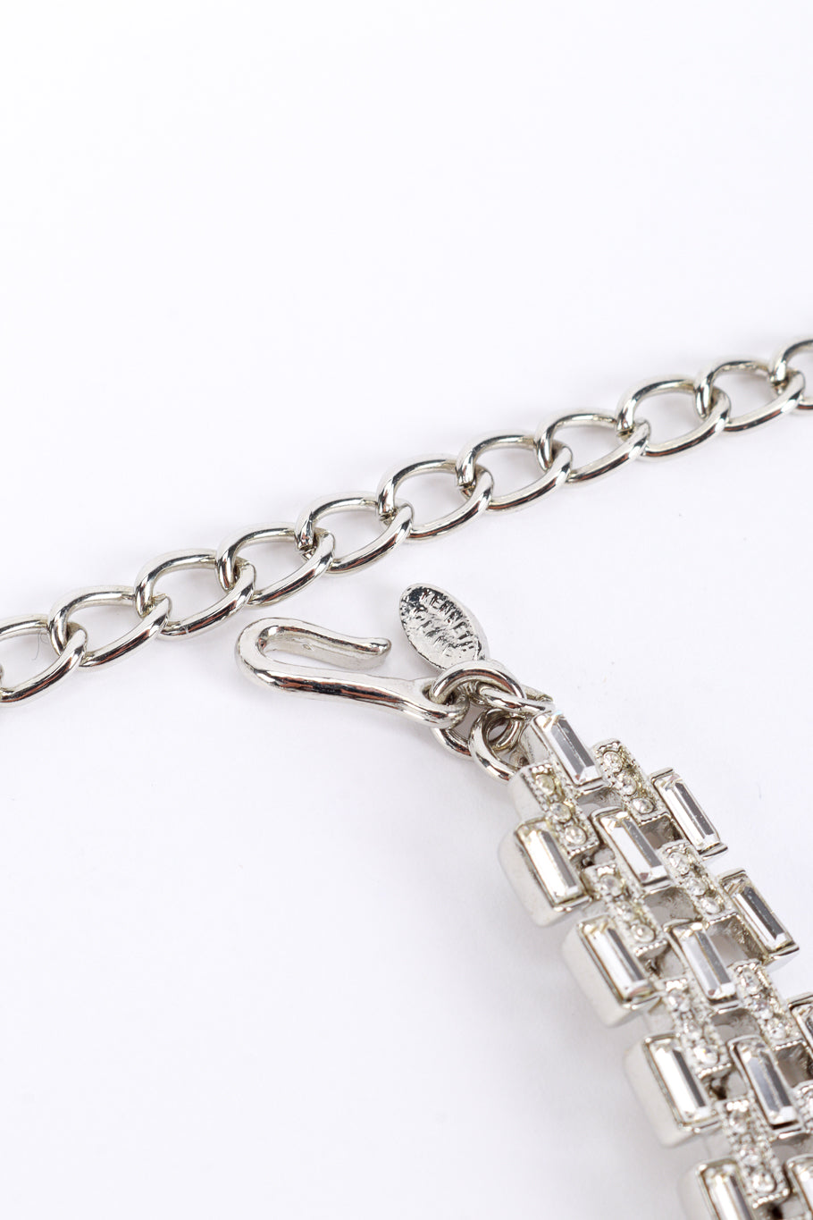 Vintage Kenneth Jay Lane Art Deco Crystal Choker clasp and signature @recess la