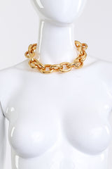 Vintage Kenneth Jay Lane Oversized Gold Cable Chain Collar Necklace on mannequin @recess la