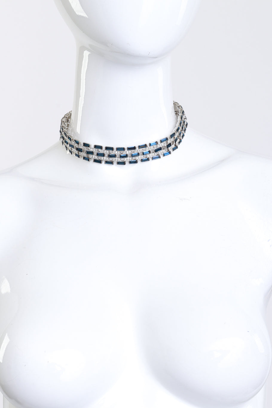 Vintage Kenneth Jay Lane Art Deco Montana Crystal Choker on mannequin @recess la