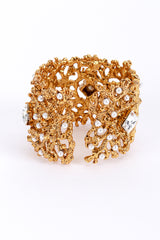 Vintage Kenneth Jay Lane Bejeweled Coral Branch Bangle Cuff back @recess la