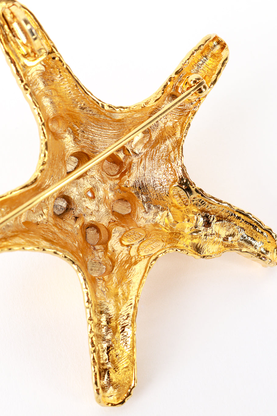 Vintage Kenneth Jay Lane Golden Pearl Starfish Brooch make @RECESS LA