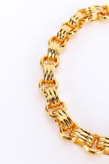 Vintage Kenneth Jay Lane Ribbed Rolo Link Chain Collar Necklace detail @recess la