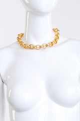 Vintage Kenneth Jay Lane Ribbed Rolo Link Chain Collar Necklace on mannequin @recess la