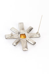 Vintage Kenneth Jay Lane Cosmic Sunburst Brooch back pin open @recess la