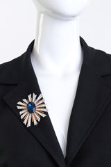 Vintage Kenneth Jay Lane Art Deco Sunburst Brooch on mannequin @recess la