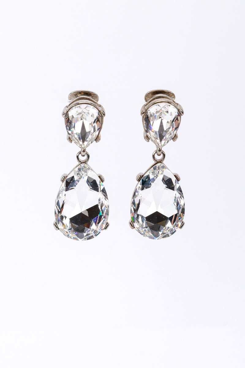 Vintage Kenneth Jay Lane Crystal Teardrop Earrings front @recess la