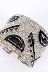 Vintage Kenneth Jay Lane Rhinestone & Geo Enamel Basquiat Bangle Cuff detail @recess la