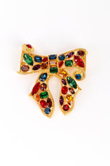 Vintage Kenneth Jay Lane Bejeweled Ribbon Bow Brooch front @recess la