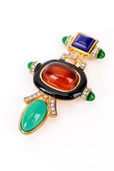 Vintage Kenneth Jay Lane Geo Cabochon Art Deco Bar Brooch detail @recess la