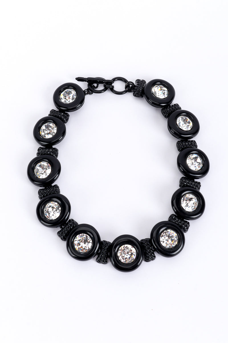 Vintage Kenneth Jay Lane Crystal Circle Collar Necklace front @recess la