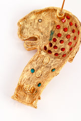 Vintage Kenneth Jay Lane Beaded Crystal Mughal Lion Brooch cartouche @recess la