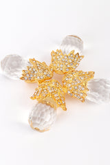 Vintage Kenneth Jay Lane Clear Golden Acorn Burst Brooch detail @recess la