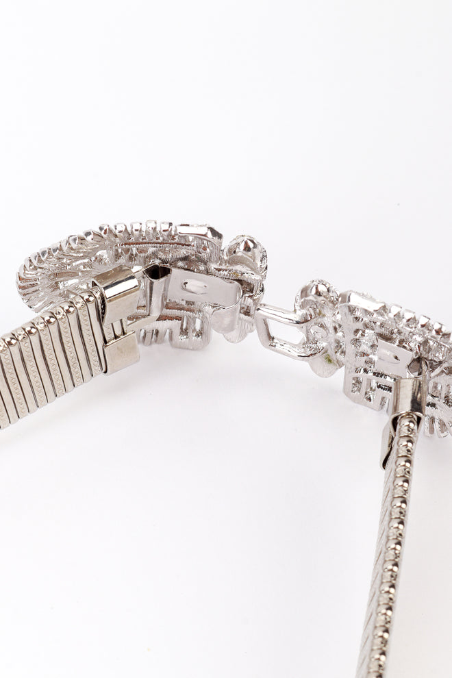 Vintage Kenneth Jay Lane Rhinestone Crystal Silver Snake Belt clasp @recess la