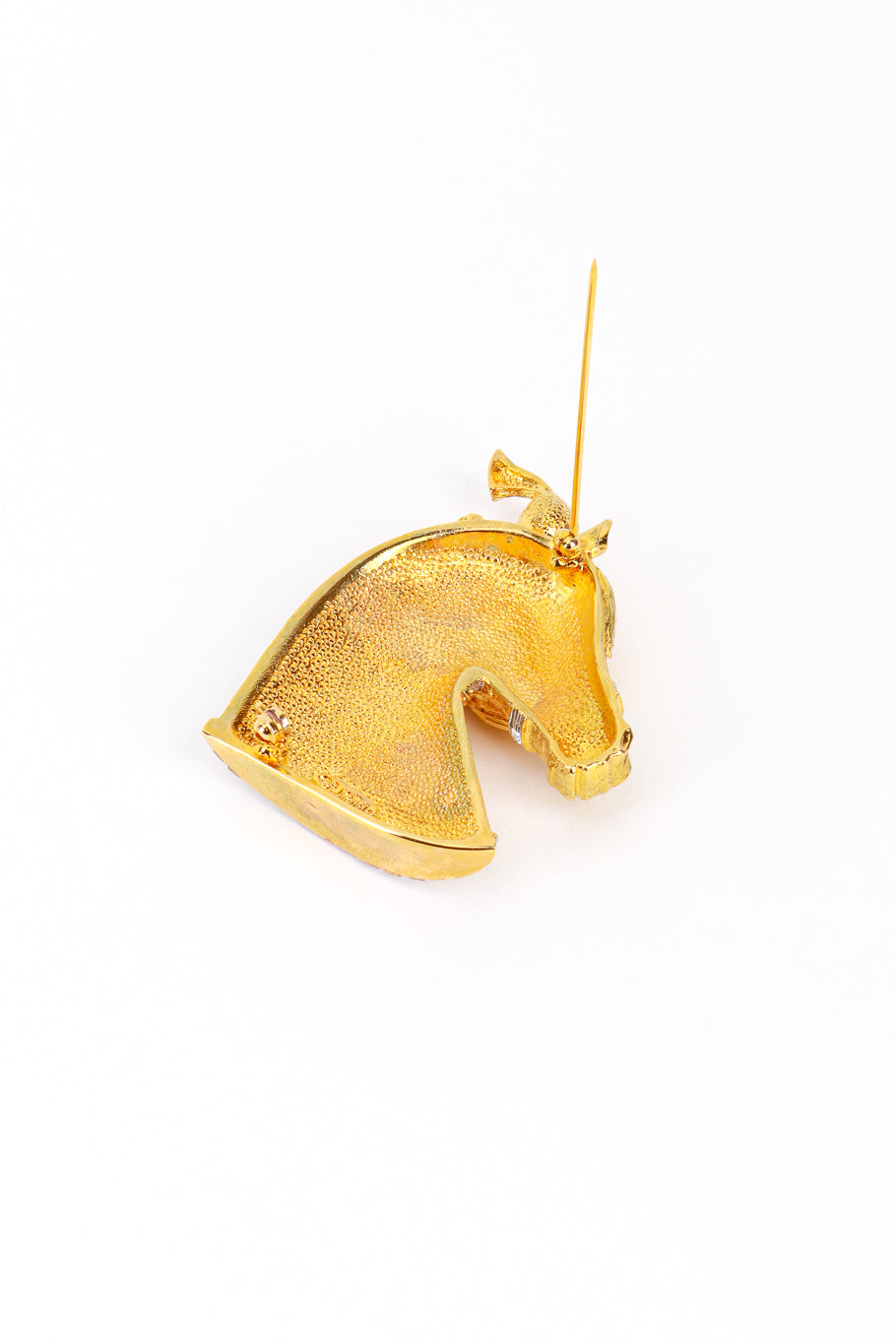 Vintage R. Mandle Gold & Ruby Carnival Horse Brooch clip @RECESS LA