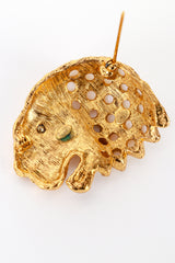 Vintage Kenneth Jay Lane Crystal & Pearl Lion Head Brooch cartouche @recess la